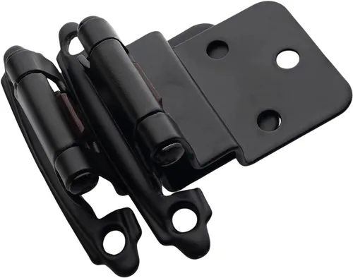 Vista 9 de DecoBasics Bisagras de gabinete de 3/8 pulgadas color negro (1 par -2 piezas) bisagras de gabinete de cierre automático negro mate para gabinetes