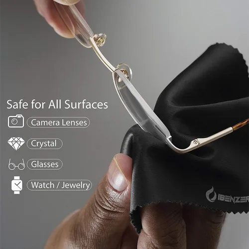 Vista 4 de IBENZER Paños de limpieza de microfibra para electrónica - Paño de limpieza de lente de cámara de microfibra, lentes, pantallas, lentes, iPad