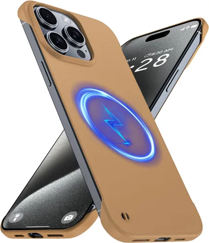 Vista 11 de GRECAZO Funda magnética delgada para iPhone 15 Plus de 6.7 pulgadas (2023), ultrafina, ligera, duradera, sin marco, mate, rígida, MagSafe con anillo