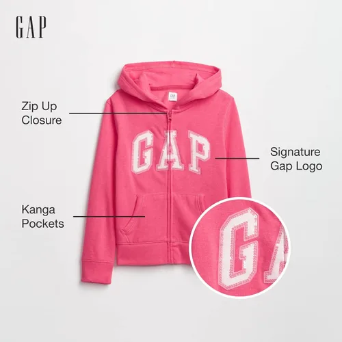 Vista 2 de GAP Sudadera con capucha con capucha y cremallera completa para niña