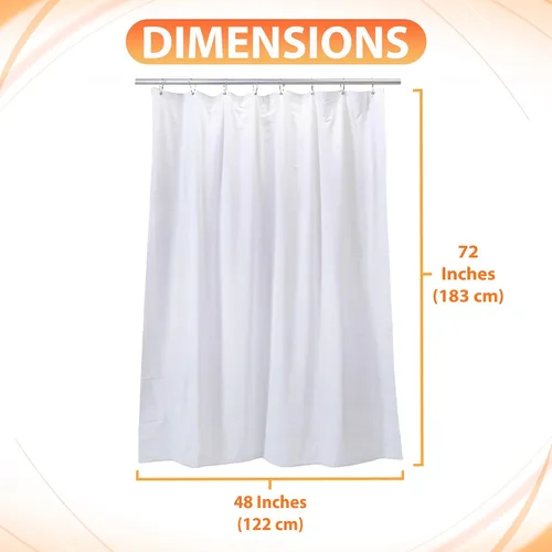 Vista 3 de Grab Bar Specialists Cortina de ducha resistente – Barrera de agua Funciona con presa de ducha plegable, vinilo blanco texturizado de 3 capas
