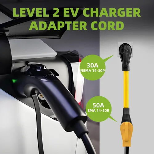 Vista 4 de Cable adaptador de cargador NEMA 14-30P a 14-50R EV, 125V/250V 30 Amp 4 clavijas de salida de secadora a 50 Amp EV/RV adaptador de conversión