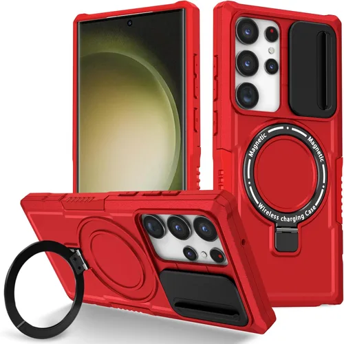 Vista 11 de Funda magnética para Samsung Galaxy Note 20 Ultra, soporte para teléfono, funda protectora mate a prueba de golpes, funda protectora para teléfono
