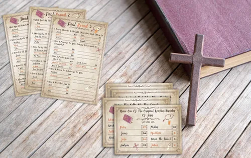 Vista 3 de Juego de trivia bíblica, Prueba de disputa amigable con la Biblia, Juegos de trivia bíblica para la familia, Preguntas de disputas familiares