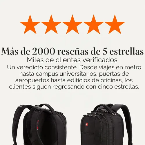 Vista 8 de SwissGear - Mochila para laptop Cecil 5505, Negro