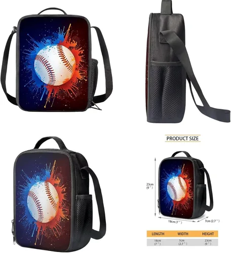 Vista 21 de FOR U DESIGNS Fuego baloncesto impreso niños escuela mochilas viaje mochila libro bolsa