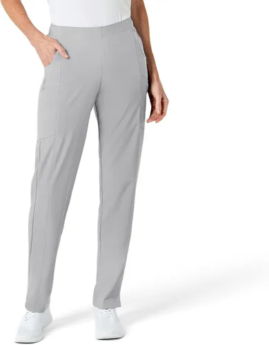 Vista 18 de WonderWink pantalones de cargo de frente plana para mujer Gris carbón jaspeado