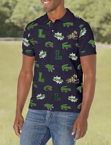 Vista 3 de Lacoste Polo con estampado de cocodrilo de ajuste regular para hombre