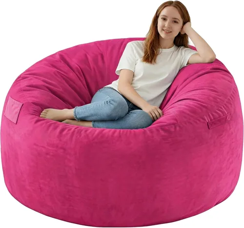 Vista 37 de Silla de Puf de 2 pies, Sillas de Puf Cómodas con Relleno de Espuma Viscoelástica, Sofá de Puf Esponjoso con Cubierta de Terciopelo Holandés, Sillas