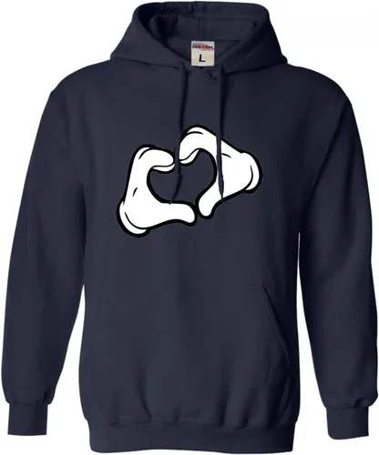 Vista 9 de Go All Out Mickey Heart Hands - Sudadera con capucha para hombre y mujer Negro
