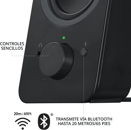 Vista 8 de Logitech Z207 Altavoces de ordenador estéreo 2.0 con Bluetooth