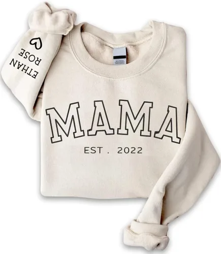 Vista 6 de IZI POD Sudadera bordada personalizada para mamá, sudadera personalizada, sudadera para mamá, regalo para el día de la madre