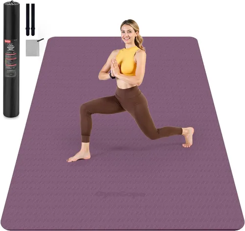 Vista 14 de Tapete de yoga extra grande – 72 x 48 pulgadas o 78 x 57 pulgadas, 1/4 a 1/2 pulgadas de grosor para mujeres y hombres, tapete de pilates