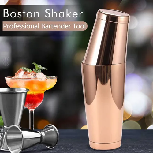 Vista 4 de CTSK0013 - Coctelera Boston de acero inoxidable – 2 piezas de 18 oz y 28 onzas – CTSK0013 (cobre)