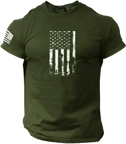 Vista 31 de Camisetas de verano para hombre, estilo casual, ajustado, manga corta, de algodón, patriótica, de Estados Unidos, con bandera americana, camiseta
