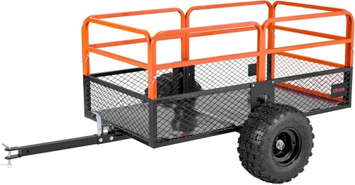 Vista 15 de VEVOR 10 pies cúbicos y 500 libras de remolque para ATV con función de descarga, remolque de utilidad para UTV de carga pesada, remolque de descarga