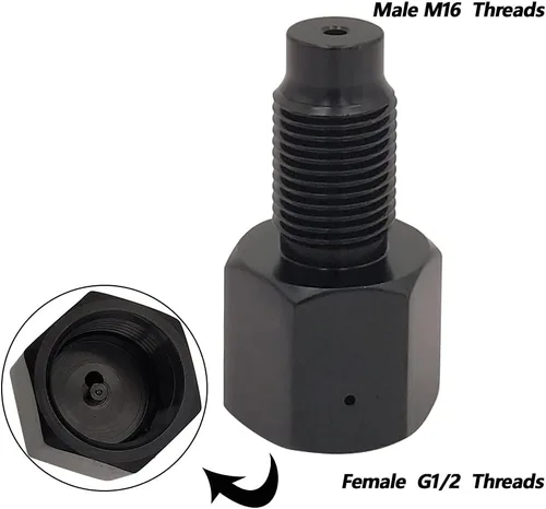 Vista 2 de Genrics Paintball PCP CO2 tanque a 3.10 oz cartucho cápsula roscada adaptador