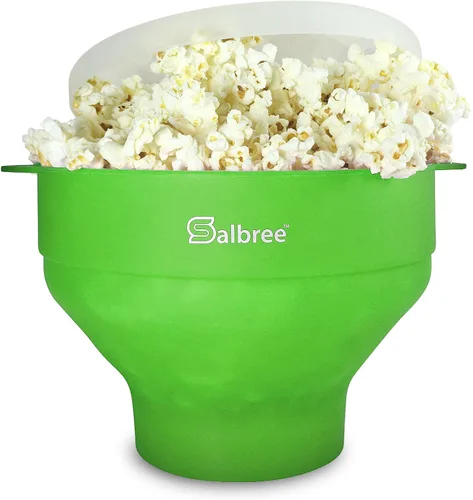 Vista 16 de La máquina original de palomitas de maíz Salbree plegable de silicona para microondas, recipiente microondas con capacidad para 16 tazas, utiliza