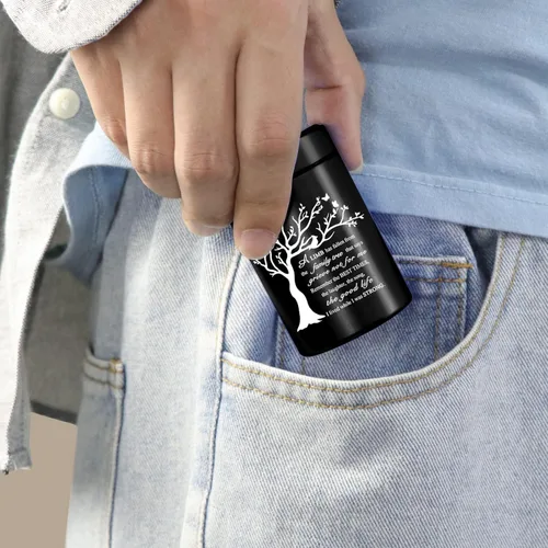 Vista 5 de RIPFEVURN Pequeñas mini urnas para cenizas humanas, recuerdo para adultos, hembra, hombre, árbol de la vida, joyería de cremación, collares de urna