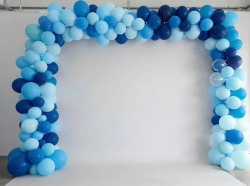 Vista 4 de Paquete de 50 globos de látex azules de 12 pulgadas para decoraciones de fiestas, globos gruesos de alta calidad para cumpleaños, baby shower