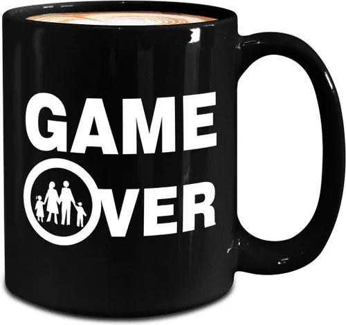 Vista 2 de Funny Family Gifts for Game Developer Designer - Game Over Mug - Large 15oz Black Coffee Tea Cup - Video Gaming Design Dev Team Development Cute Gag