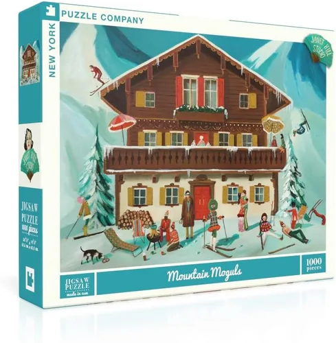 Vista 9 de New York Puzzle Company - Janet Hill Brownstones - Rompecabezas de 1000 piezas para noches de juego familiares por Janet Hill