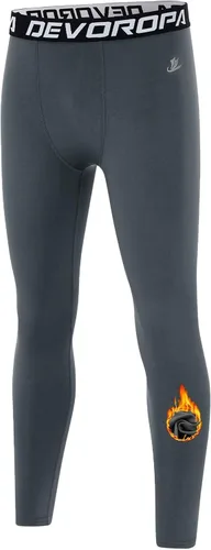 Vista 14 de DEVOROPA - Leggings de compresión para niños, mallas deportivas con forro polar, capa base térmica Verde militar (forro polar)