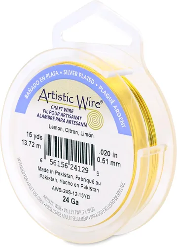 Vista 207 de Artistic Wire, Alambre de cobre de color chapado en plata de calibre 18, resistente al deslustre, amatista, 20 pies
