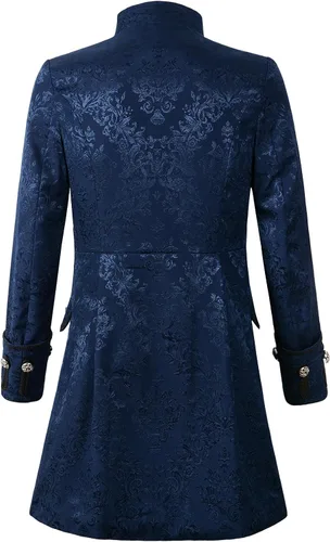 Vista 12 de Chamarra de hábito de estilo victoriano, steampunk y gótico de terciopelo para hombre
