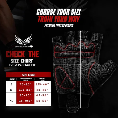 Vista 6 de QTF Quality Tech Field Workout Gloves for Men and Women – Weight Lifting Gloves for Gym - Breathable Fingerless Gloves for Wrist wrap Support