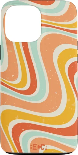 Vista 24 de Retro Groovy Liquid Swirl Hippie 70's 80's Psychedelic Phone Case para iPhone 17