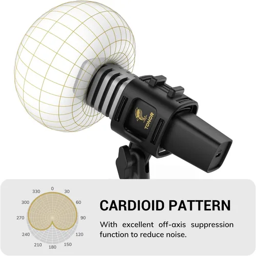 Vista 3 de TONOR - Micrófono USB para PC, Micrófono de condensador cardioide para computadora con trípode, filtro pop, soporte de choque