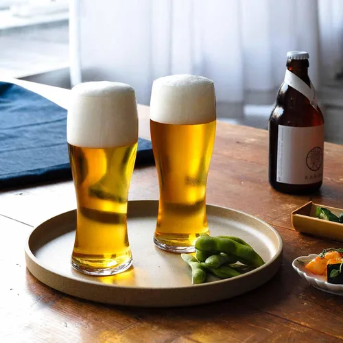Vista 9 de Toyo Sasaki - Juego de 2 vasos de vidrio para cerveza, 13.8 fl oz (13.4 fl oz), juego de 2 x 12 (caja se vende como estuche), puedes disfrutar