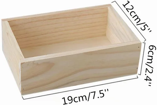 Vista 2 de Caja rectangular de madera para plantas carnosas, de Long Tao 7.5" × 5" × 2.4