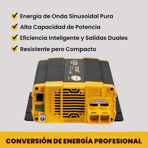 Vista 2 de Go Power GP-ISW700-700W - Inversor industrial de onda sinusoidal pura, 12 V