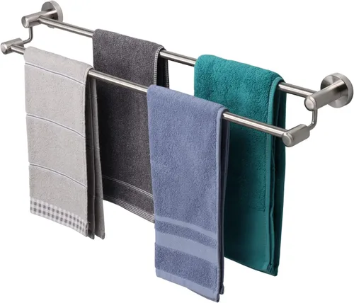 Vista 13 de TocTen Barra Doble para Toallas de Baño - Toallero de Acero Inoxidable SUS304 Reforzado para Baño, Accesorios de Baño Barra Doble para Toallas