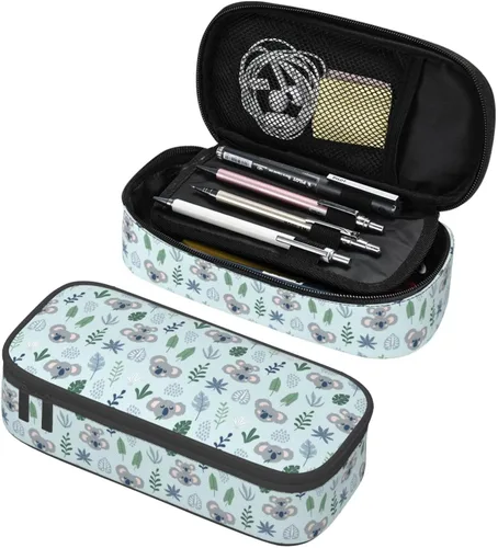 Vista 14 de Estuche organizador de lápices con patrón de gato negro, gran capacidad, papelería con cremallera, suministros escolares, bolsa para lápices