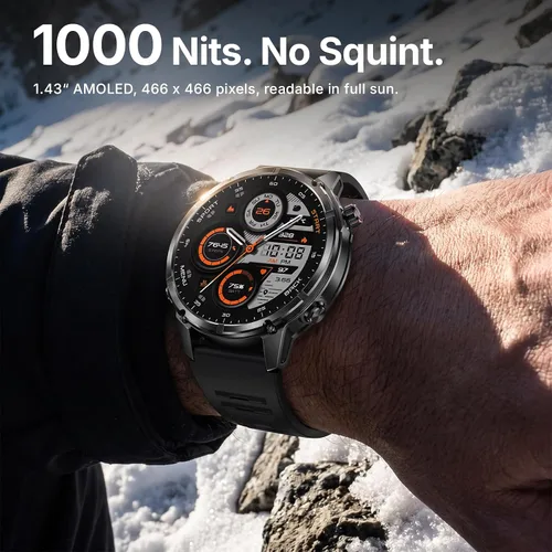 Vista 9 de WalkerFit Reloj inteligente resistente con GPS M6 para hombres, 1.969 in