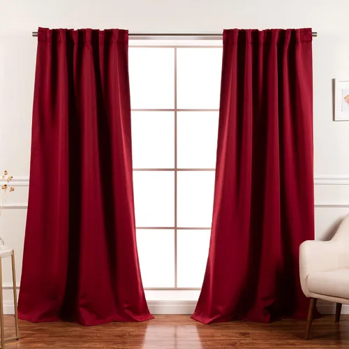 Vista 53 de Best Home Fashion Paneles de cortinas opacas de alta calidad, con aislamiento térmico sólido, cortinas opacas para tratamiento de ventanas
