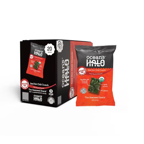 Vista 7 de Ocean's Halo Snacks de algas orgánicas – Cebolla Maui, sin bandeja, veganos, crujientes salados, paquete de 20 (0.14 onzas cada uno)