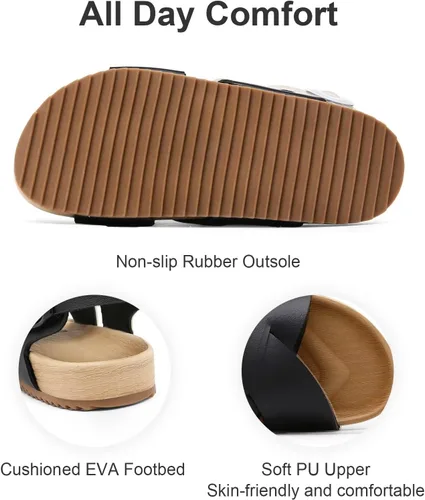 Vista 5 de Cubufly Sandalias para niños con tiras cruzadas y puntera abierta, zapatos de verano para uso en interiores y exteriores, para niños pequeños