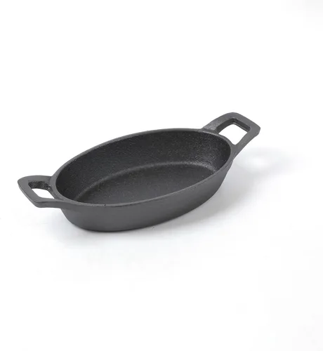 Vista 4 de HAWOK Mini platos ovalados de hierro fundido con una bolsa de almacenamiento, 6.1 x 3.85 pulgadas, 8 onzas, 4