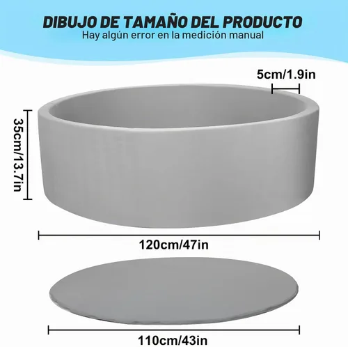 Vista 7 de Piscina de bolas de espuma para niños pequeños, niños y niñas, CALEPTONG 47.2"x 13.8" Piscinas de bolas para bebés súper grandes con esponja