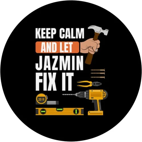 Vista 3 de Keep calm and let Jazmin fix it handyman, construction PopSockets Swappable PopGrip