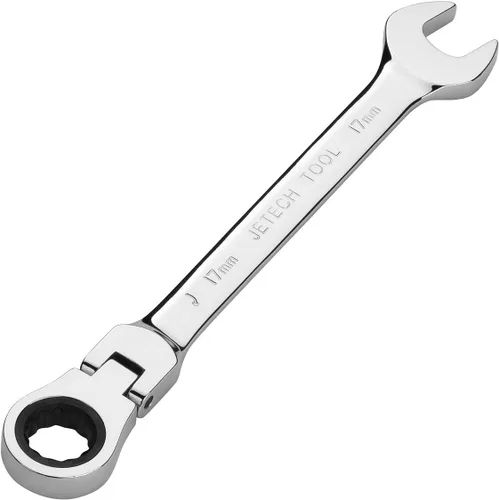 Vista 10 de Jetech Llave de trinquete de cabezal flexible de 8 mm, acero Cr-V de grado industrial, 12 puntos, diseño desviado de la esquina, trinquete de 72