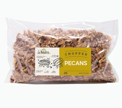 Vista 3 de La Nogalera - 2 libras de nueces picadas sin cáscara. Nueces de pecana crudas, sin cáscara, sin OMG, sin conservantes, sin pasteurizar, certificado