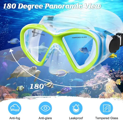 Vista 5 de Gafas de natación para niños, máscara de buceo para niños y niñas de 5 a 15 años, gafas de natación antivaho con cubierta para la nariz