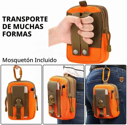 Vista 4 de Bolsa táctica de la cintura EDC Molle bolso de la cintura de la correa del teléfono bolsa de la funda bolsa de transporte para teléfono inteligente