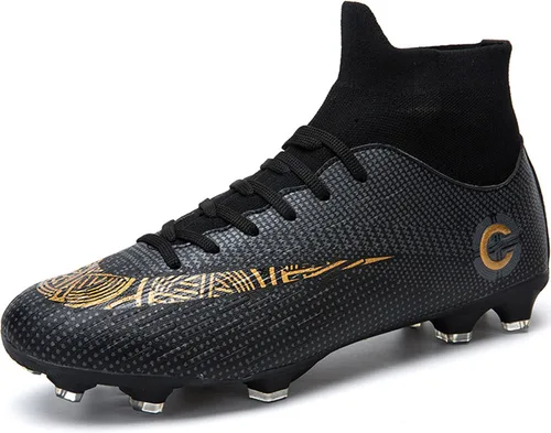 Vista 9 de Zapatos de fútbol para hombre, tacos de fútbol altos, con cordones, antideslizantes, pinchos AGFG, deportivos, fútbol sala, rugby, béisbol