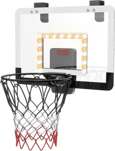 Vista 5 de Mini aro de baloncesto interior para niños para puerta pared habitación con 3 bolas marcador electrónico